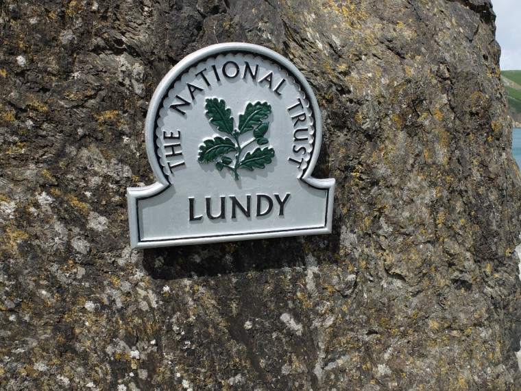 Welcome to Lundy, National Trust Sign
